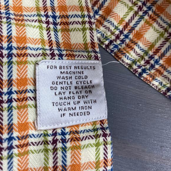 Peter Millar Plaid Shirt Men XL Harvest Orange Cotton Button Up Long Sleeve FALL - Picture 5 of 9